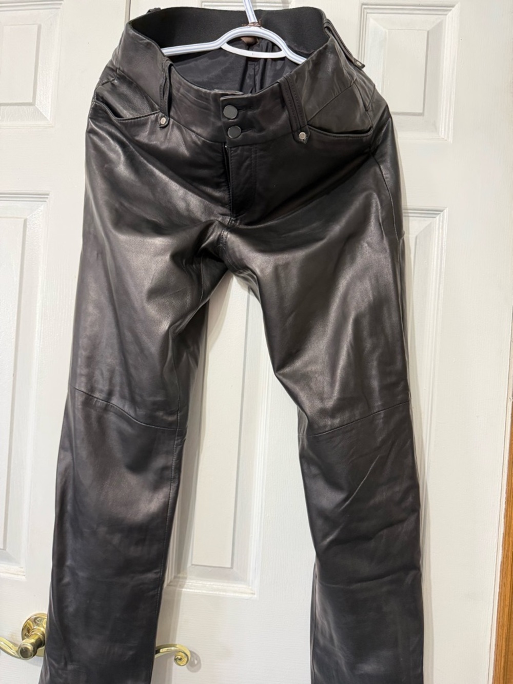 Danier Black Leather Straight-Leg Pants Italian leather soft